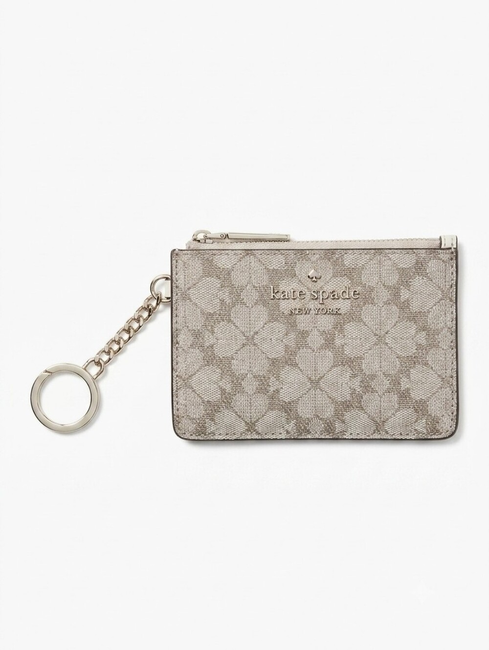 kate spade Neutral Floral Zip Keyring Card Holder